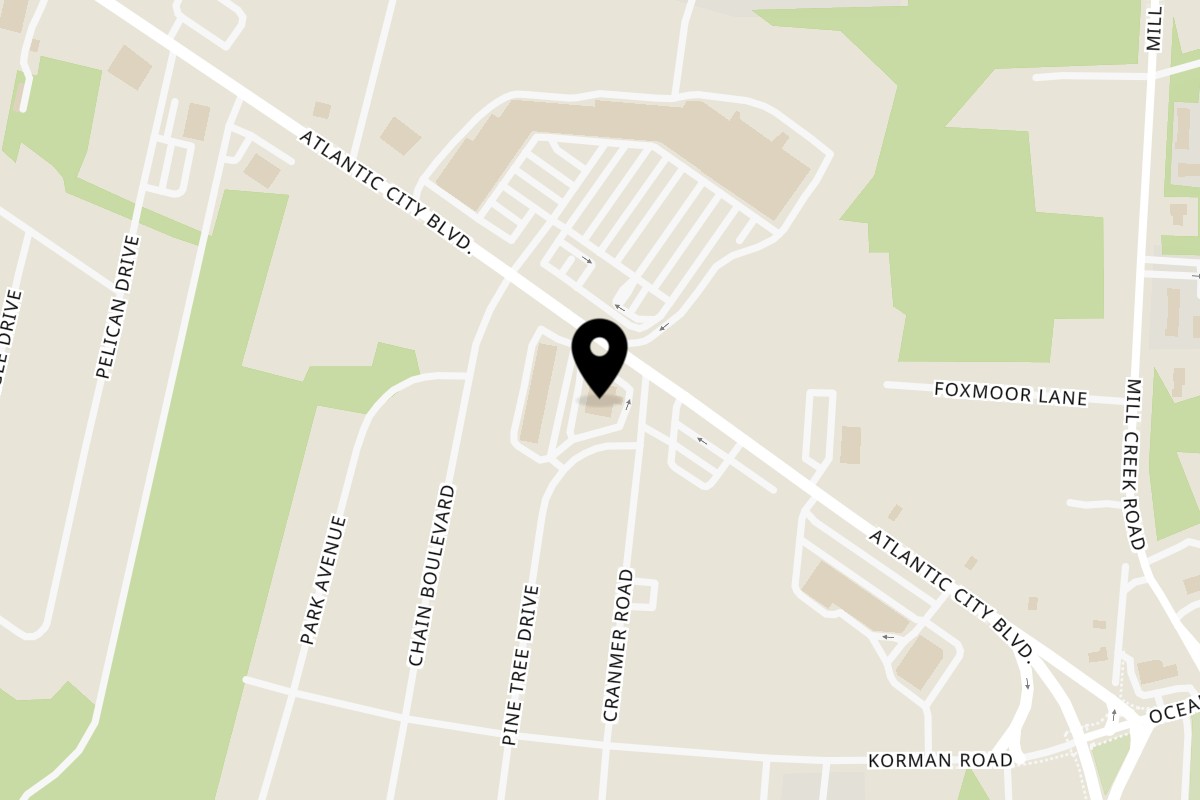 Map showing the location of Tita's Pizzeria on 340 Atlantic City Blvd in Bayville